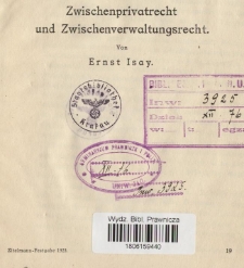Zwischenprivatrecht und Zwischenverwaltungsrecht